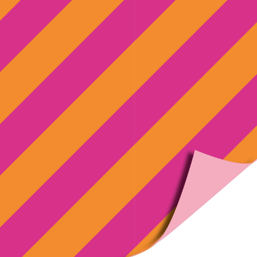 Coated papier 100m - Stripes Orange AZ Pink inpakpapier, cadeaupapier, geschenkpapier, kadopapier