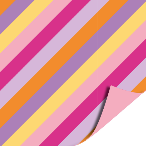 Coated papier 100m - Stripes Pink AZ Pink inpakpapier, cadeaupapier, geschenkpapier, kadopapier