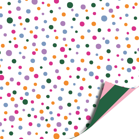 Afbeeldingen van Coated papier 70cm 100m - Confetti feest AZ Stripes