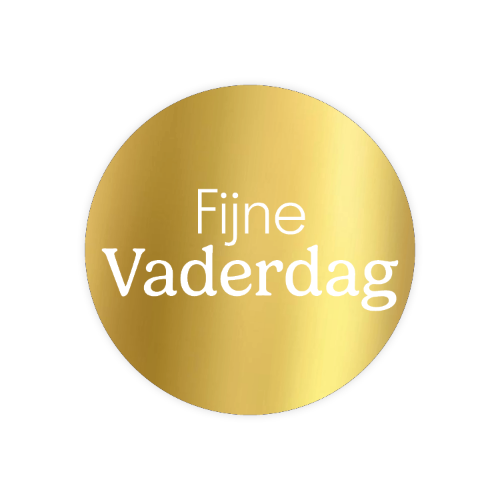 KP® Stickers D40mm - Fijne vaderdag 250p/r stickers, wensetiketten, sluitstickers, goudfolie
