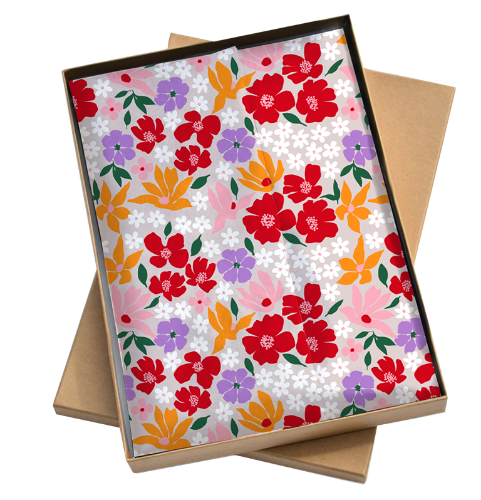 Zijde vloeipapier vellen - Retro flower vloeipapier, zijde vloeipapier, tissuepapier, vellen