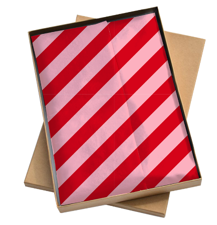 Afbeeldingen van Zijde vloeipapier 35x50cm - Stripes Red/Pink