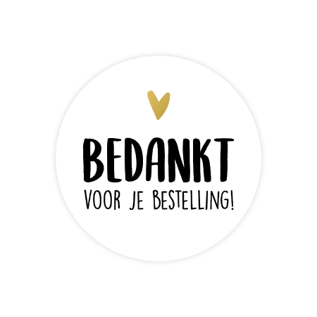 Wensetiket rond 50mm - Bedankt voor je bestelling 250p/r