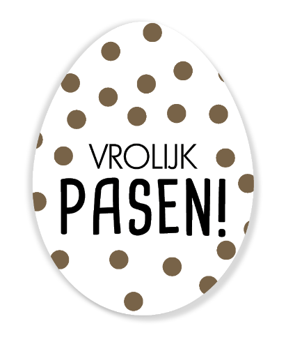 Raamsticker EI 50x60cm - Vrolijk Pasen Raamsticker 50x60cm, paasei vorm met tekst “Vrolijk Pasen”, raamdecoratie Pasen, raamstickers voorjaar en feestdagen