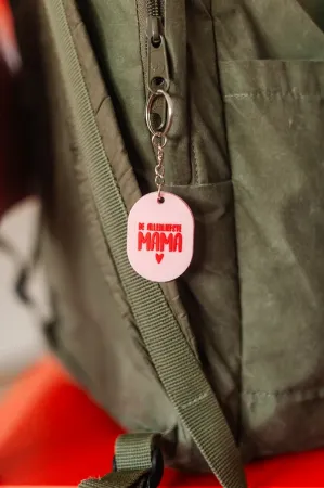 Sfeerfoto sleutelhanger de allerliefste mama – Ik hou van jou - Ovaal – PVC sleutelhanger met tekst