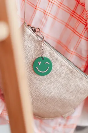 Sfeerfoto sleutelhanger Smiley + Hart – Happy to see you – D40mm – PVC sleutelhanger met knipoog