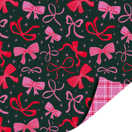 Cadeaupapier 100m - Christmas bows inpakpapier, cadeaupapier, geschenkpapier, kadopapier