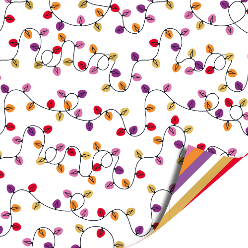 Cadeaupapier 100m - Christmas lights inpakpapier, cadeaupapier, geschenkpapier, kadopapier