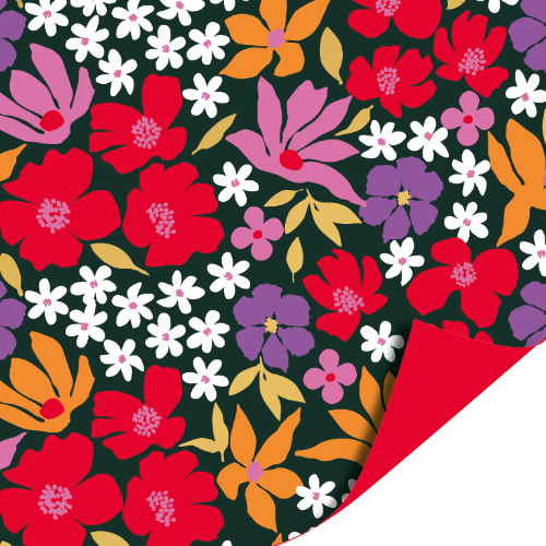 Cadeaupapier 100m - Colorful flowers inpakpapier, cadeaupapier, geschenkpapier, kadopapier