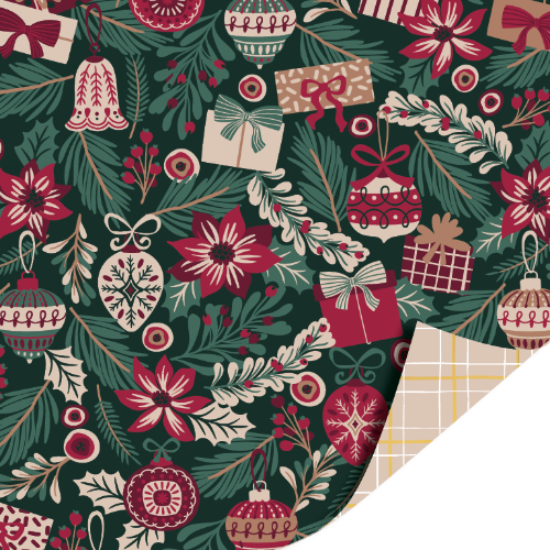 Cadeaupapier 100m - Kersttakjes burgundy inpakpapier, cadeaupapier, geschenkpapier, kadopapier