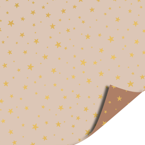 Cadeaupapier 100m - Little stars beige/gold inpakpapier, cadeaupapier, geschenkpapier, kadopapier