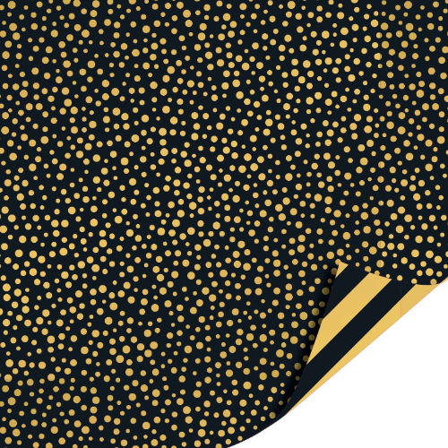 Cadeaupapier 100m - Luxury dots black/gold inpakpapier, cadeaupapier, geschenkpapier, kadopapier