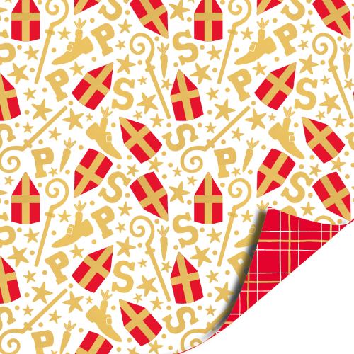 Cadeaupapier 100m - Mijter feest wit inpakpapier, cadeaupapier, geschenkpapier, kadopapier