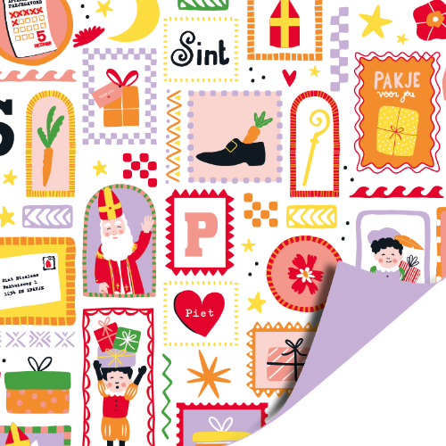 Cadeaupapier 100m - Sinterklaas feest inpakpapier, cadeaupapier, geschenkpapier, kadopapier