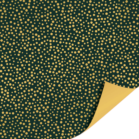 Afbeeldingen van KP® Cadeaupapier 30cm 100m - Luxury dots green/gold