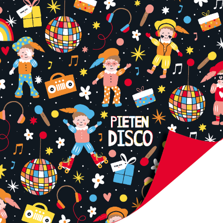 Afbeeldingen van KP® Cadeaupapier 30cm 100m - Pieten disco