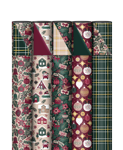 Consumentenrollen box - KP® Classic Christmas - 70cm x 2m 50rol consumentenrollen, cadeaupapier, geschenkpapier, inpakpapier