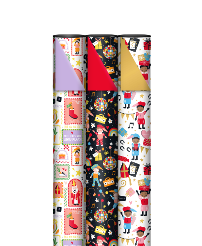 Consumentenrollen box - KP® Sinterklaas - 70cm x 2m 50rol consumentenrollen, cadeaupapier, geschenkpapier, inpakpapier