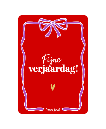 A6 verjaardagskaart 'Fijne verjaardag voor jou', set van 10 stuks, wenskaart