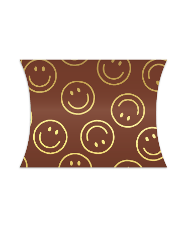 Gondeldoosje met smileyprint in mokka/beige – speels en vriendelijk