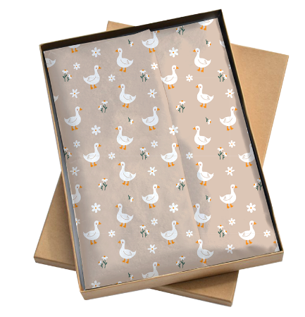 Vloeipapier gans beige 35x50cm – schattig cadeaupapier