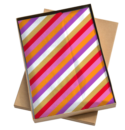 Vloeipapier kleurrijke strepen 50x70cm – feestelijke bedrukt vloeipapier