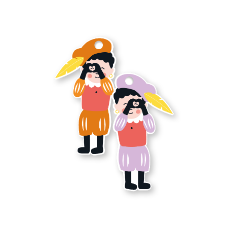 Dubbelzijdig cadeaulabel van Piet – Sinterklaasthema – 35 × 66 mm