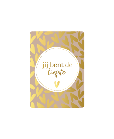 Cadeaukaartje A7 Jij bent de liefste - kleine kaartjes