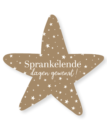 Raamsticker met warme feestdagenwens in stijlvol ontwerp.