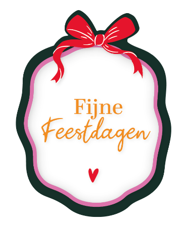 Kerst raamsticker met feestelijke groet 'Fijne feestdagen' op transparante achtergrond