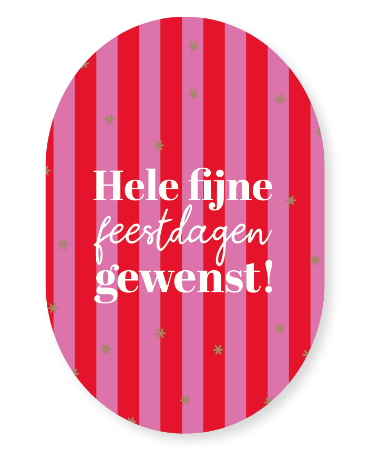 Warme kerstgroet op een stijlvolle roze/rode raamsticker