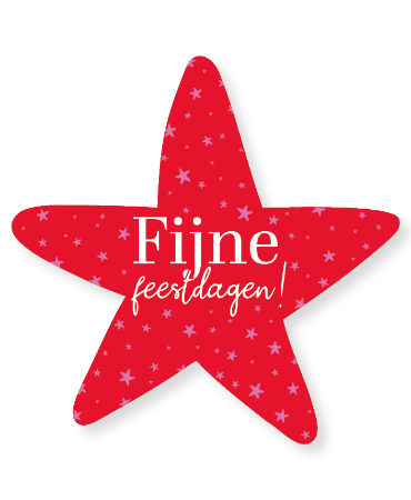 Fijne feestdagen op een stijlvolle raamsticker in de vorm van een ster