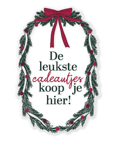 'De leukste cadeautjes koop je hier' Raamsticker - uitnodigende boodschap voor cadeauwinkels