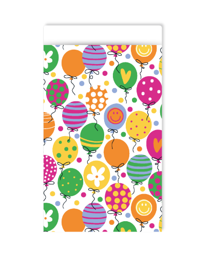 KP® Cadeauzakjes 12x19cm Balloons 250st Feest cadeauzakje met gekleurde ballonnen - 12x19cm