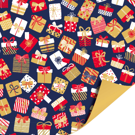 KP® Cadeaupapier 50cm 100m - Kadootjes feest blauw