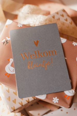 A6 wenskaart 'Welkom kleintje', set van 10 stuks, geboortekaart