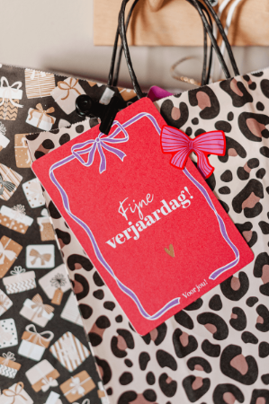 Stickers Strikken roze rood – 3 varianten – 52x39mm - Cadeaustickers op rol