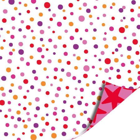 Afbeeldingen van KP® Cadeaupapier 30cm 100m - Stars pink/red