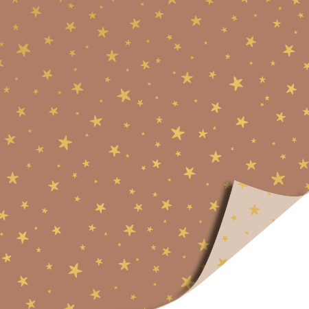 Afbeeldingen van KP® Cadeaupapier 50cm 100m - Little stars beige/gold