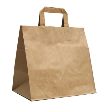Papieren snacktas - Take away 32+21x27 cm, Bruin