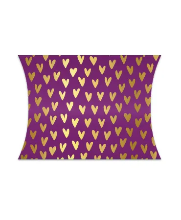 Paars gondeldoosje met gouden hartjes