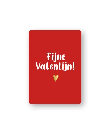 Rode 'Fijne Valentijn' cadeaukaart met goudfolie hartje