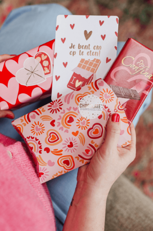 Roze gondeldoosjes met romantische illustraties
