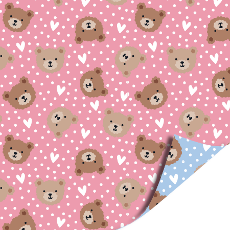 Little Bear (pink/blue) - inpakpapier, cadeaupapier