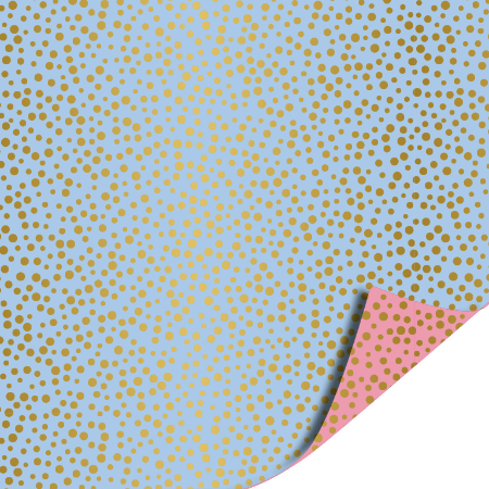 Luxury dots blue/pink - inpakpapier, cadeaupapier