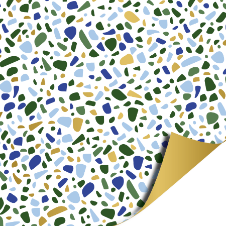 Terrazzo (blauw) - inpakpapier, cadeaupapier
