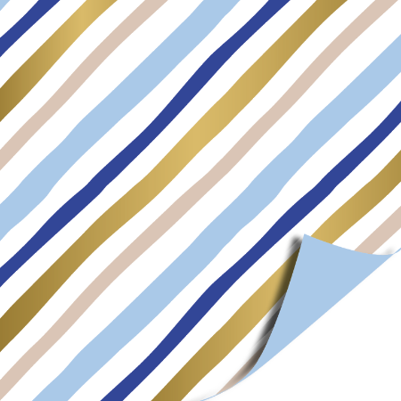 Afbeeldingen van KP® Cadeaupapier 50cm 100m - Painted Lines (blue)