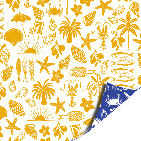 Afbeeldingen van KP® Cadeaupapier 30cm 100m - Sand & Shells