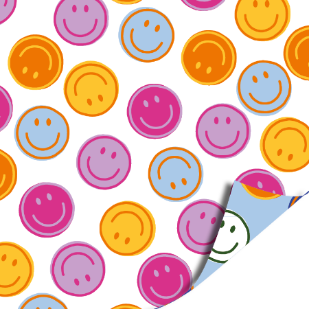 Afbeeldingen van KP® Cadeaupapier 50cm 200m - Smileys