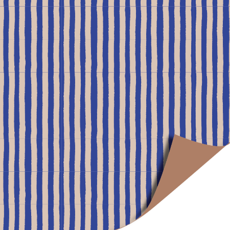Afbeeldingen van KP® Cadeaupapier 50cm 100m - Soft Stripe (blue/beige)